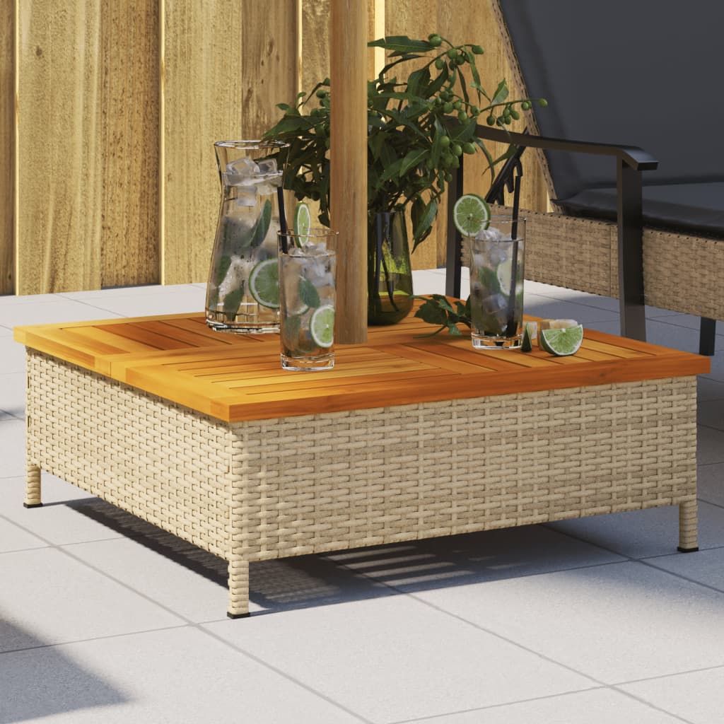 Housse pour pied de parasol beige 70x70x25 cm acacia