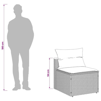 Gartensofas ohne Armlehnen mit Kissen 2 Stk Schwarz Poly Rattan