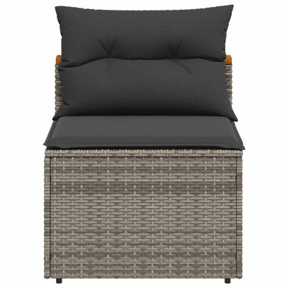 Gartensofas ohne Armlehnen mit Kissen 2 Stk. Grau Poly Rattan