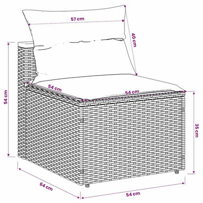 Gartensofas ohne Armlehnen mit Kissen 2 Stk. Beige Poly Rattan