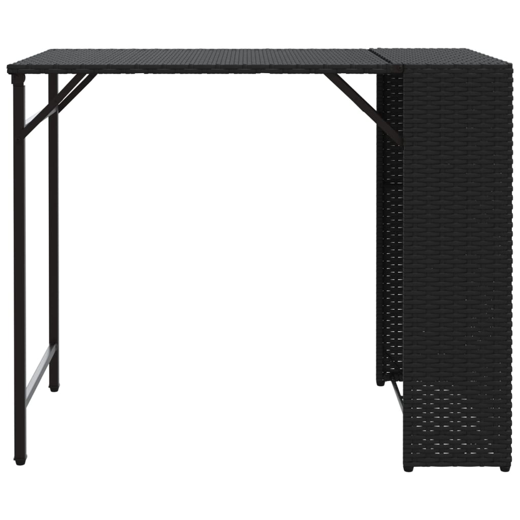 5-tlg. Garten-Camping-Set Faltbar Schwarz Poly Rattan