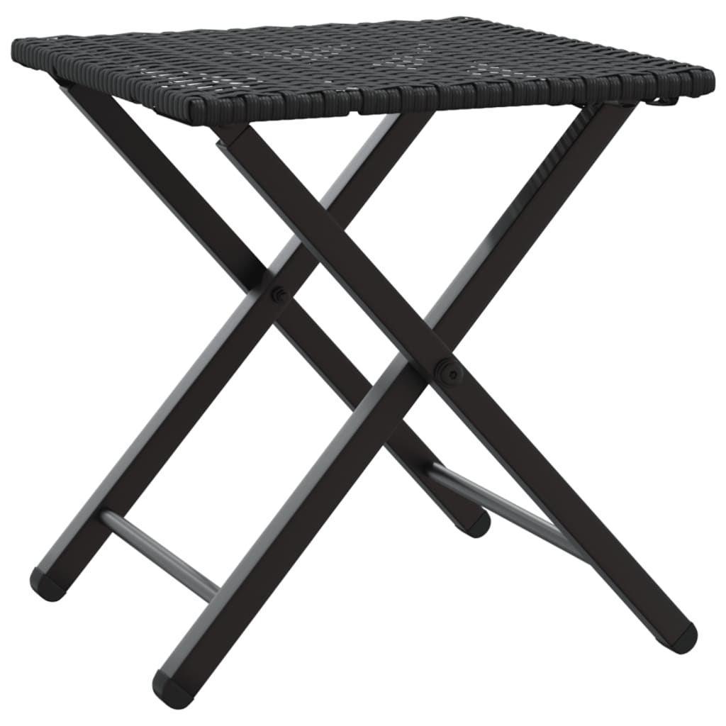 5-tlg. Garten-Camping-Set Faltbar Schwarz Poly Rattan