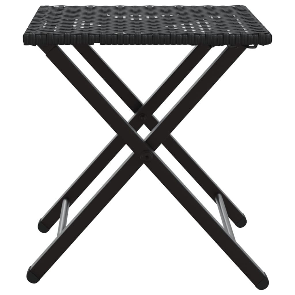 5-tlg. Garten-Camping-Set Faltbar Schwarz Poly Rattan