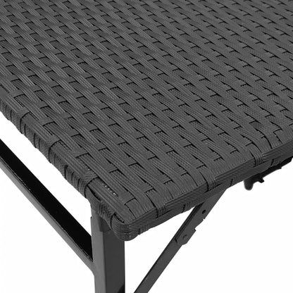 5-tlg. Garten-Camping-Set Faltbar Schwarz Poly Rattan