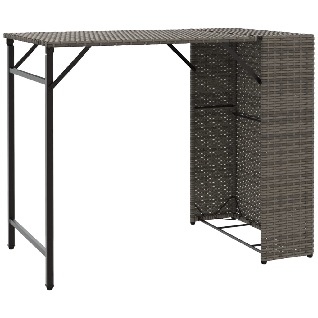 5-tlg. Garten-Camping-Set Klappbar Grau Poly Rattan