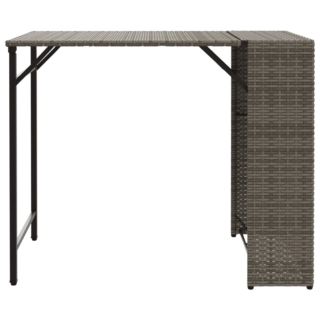 5-tlg. Garten-Camping-Set Klappbar Grau Poly Rattan