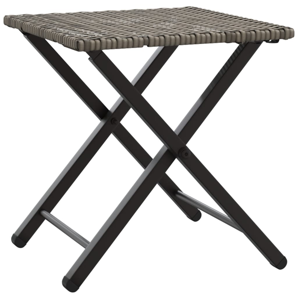 5-tlg. Garten-Camping-Set Klappbar Grau Poly Rattan