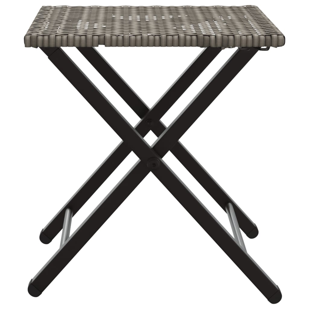 5-tlg. Garten-Camping-Set Klappbar Grau Poly Rattan