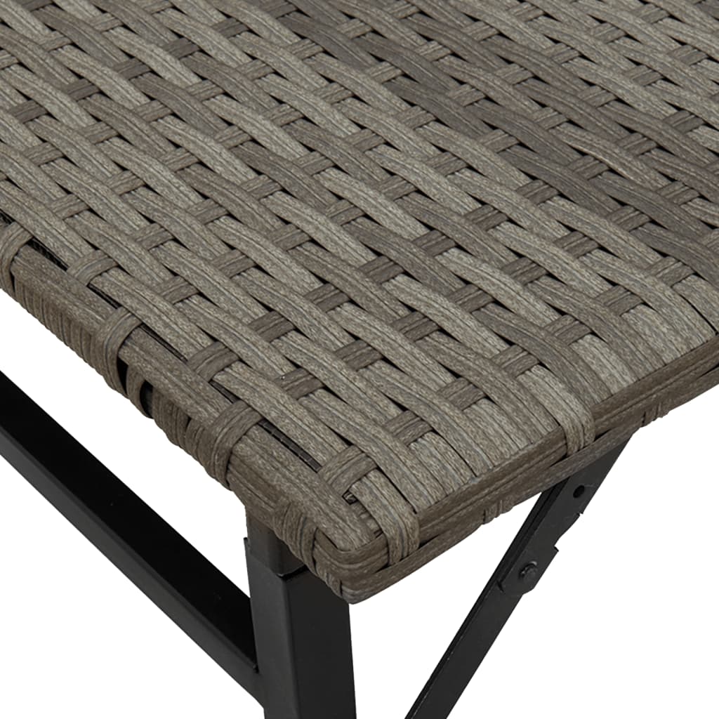 5-tlg. Garten-Camping-Set Klappbar Grau Poly Rattan