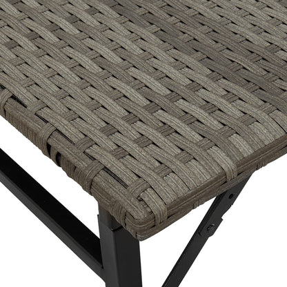 5-tlg. Garten-Camping-Set Klappbar Grau Poly Rattan