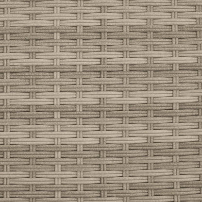 Gartensofa 2-Sitzer mit Hockern Hellgrau Poly Rattan