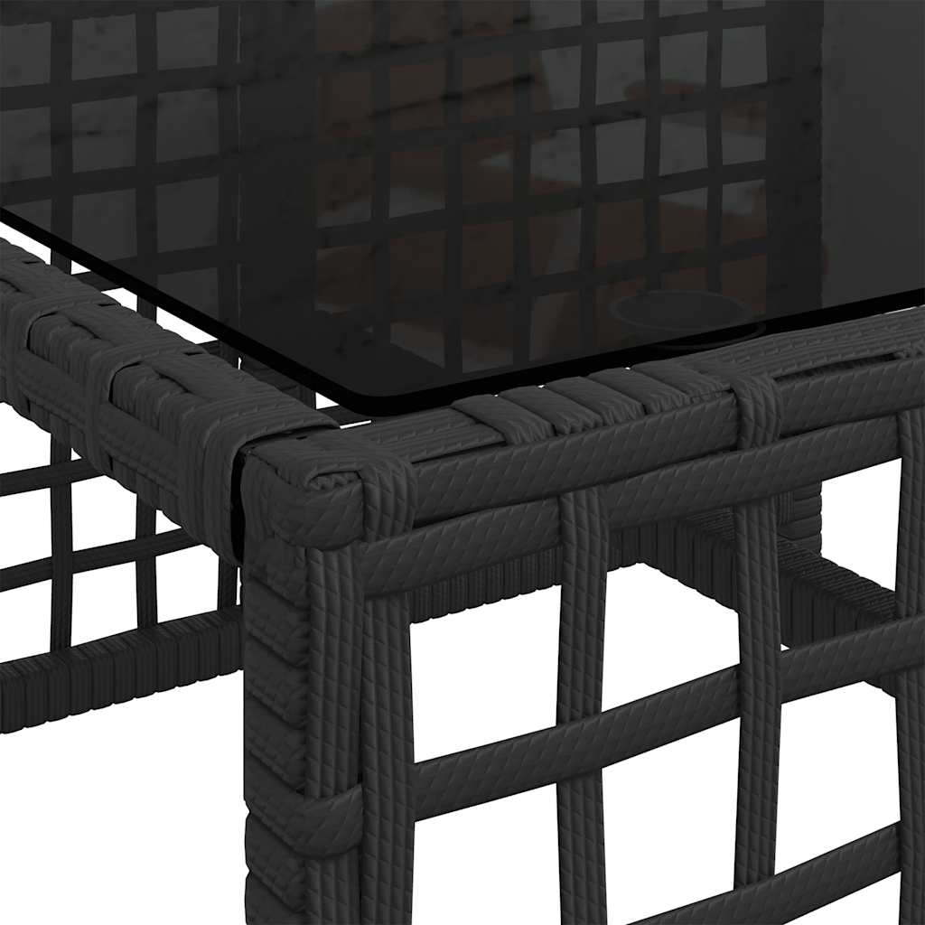 3-tlg. Garten-Ecksofa-Set mit Kissen Schwarz Poly Rattan