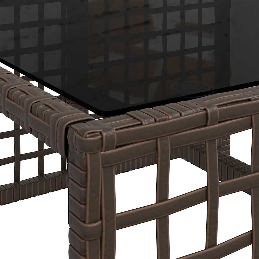 3-tlg. Garten-Ecksofa-Set mit Kissen Braun Poly Rattan
