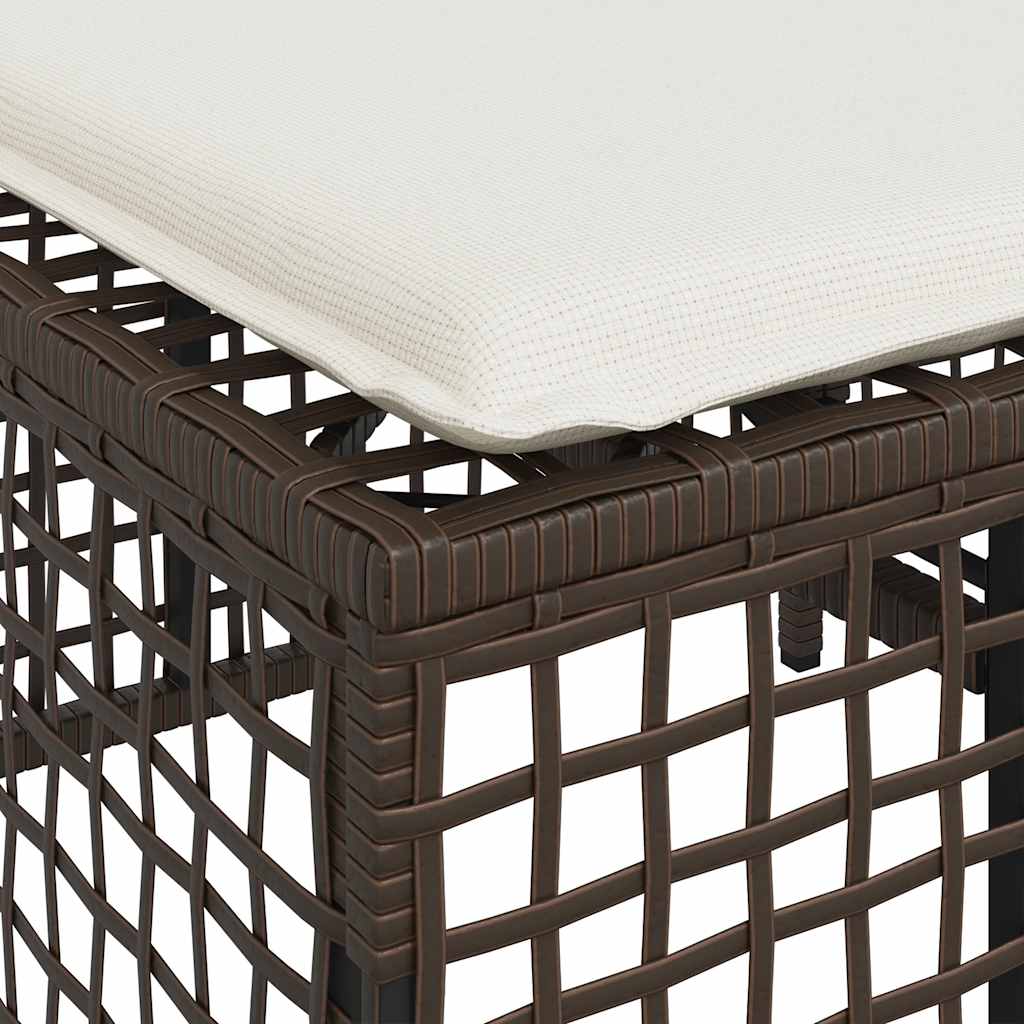 3-tlg. Garten-Ecksofa-Set mit Kissen Braun Poly Rattan