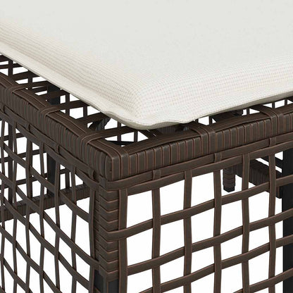 3-tlg. Garten-Ecksofa-Set mit Kissen Braun Poly Rattan