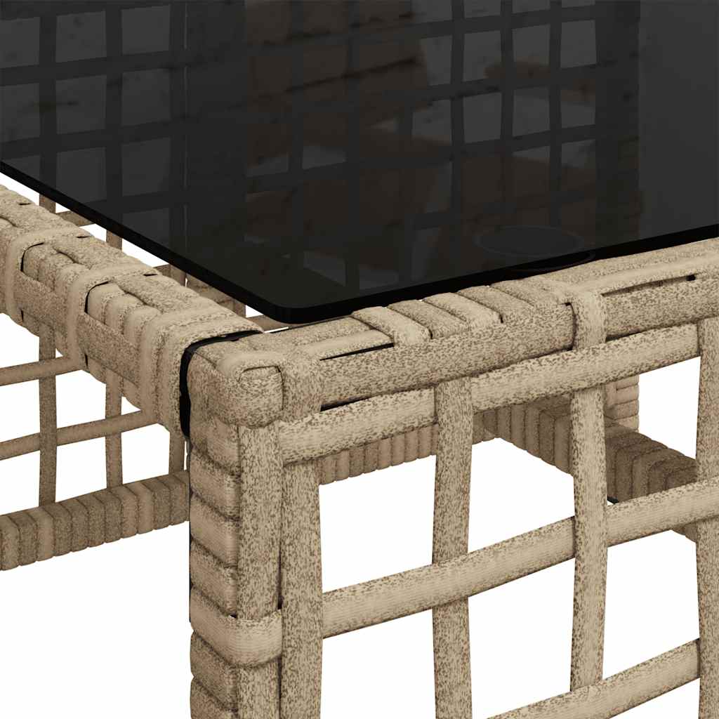 3-tlg. Garten-Ecksofa-Set mit Kissen Beige Poly Rattan