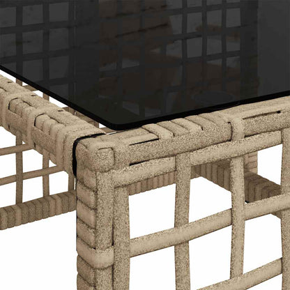 3-tlg. Garten-Ecksofa-Set mit Kissen Beige Poly Rattan
