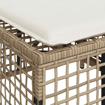 3-tlg. Garten-Ecksofa-Set mit Kissen Beige Poly Rattan