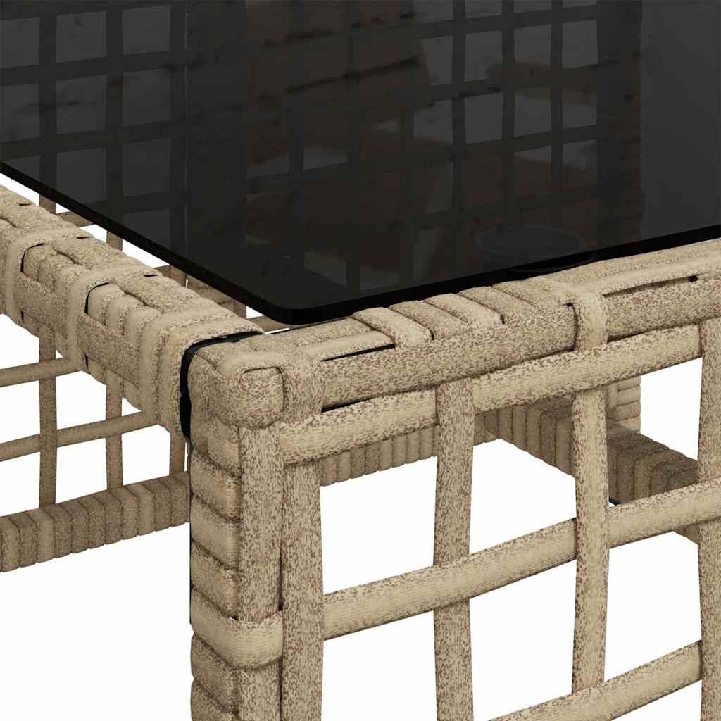3-tlg. Garten-Ecksofa-Set mit Kissen Beige Poly Rattan