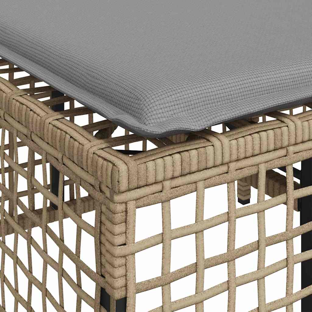 3-tlg. Garten-Ecksofa-Set mit Kissen Beige Poly Rattan