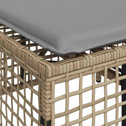 3-tlg. Garten-Ecksofa-Set mit Kissen Beige Poly Rattan