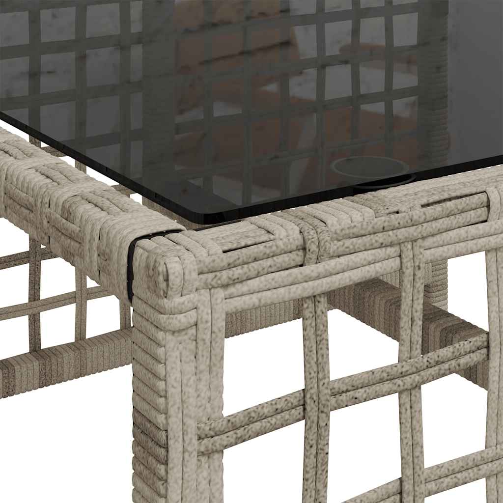 3-tlg. Garten-Ecksofa-Set mit Kissen Hellgrau Poly Rattan