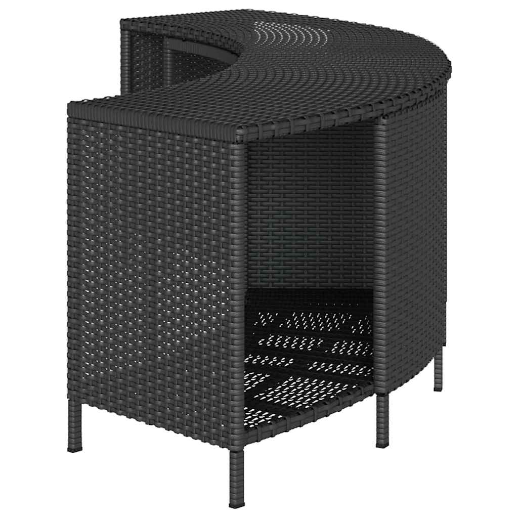 Outdoor-Regale für Whirlpool 2 Stk. Schwarz Poly Rattan