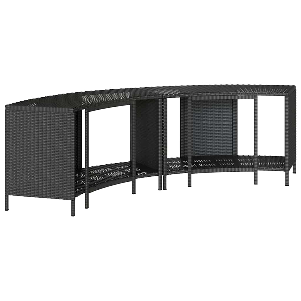 Outdoor-Regale für Whirlpool 2 Stk. Schwarz Poly Rattan