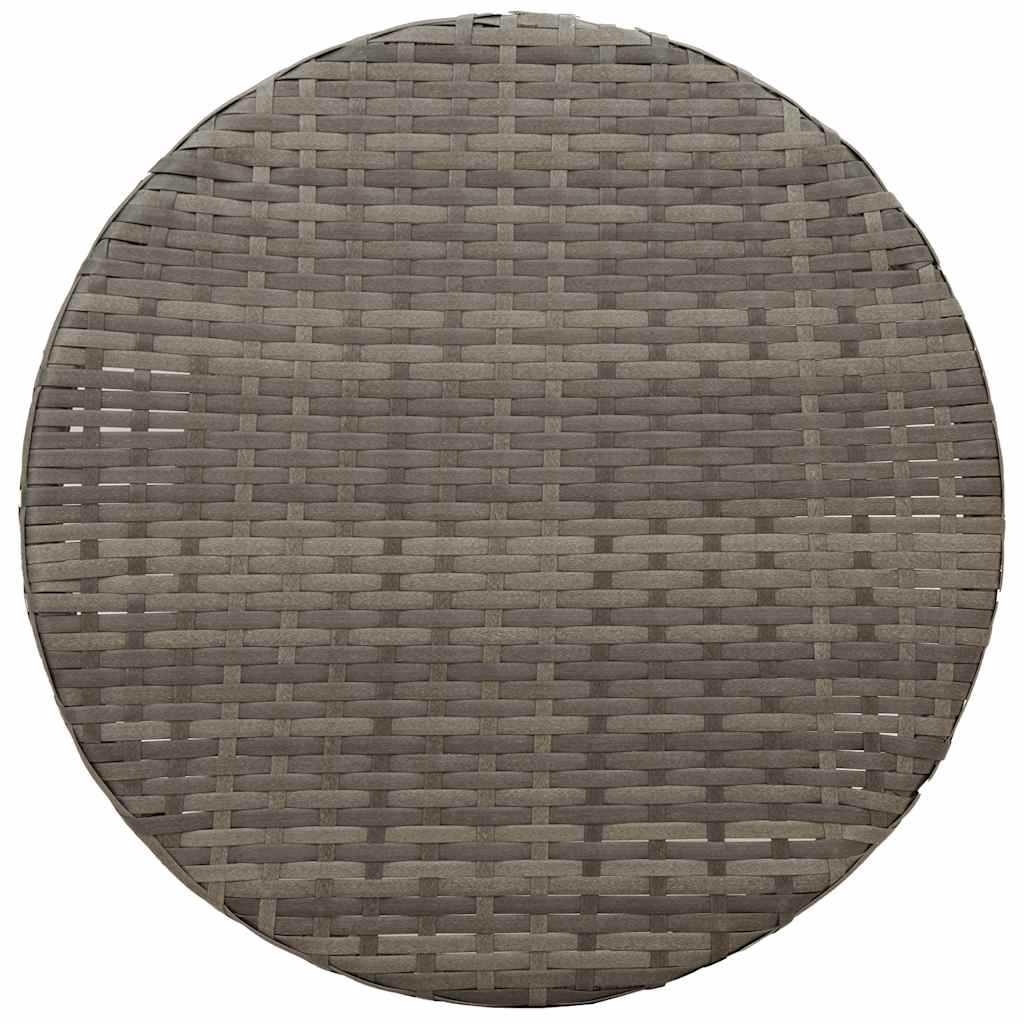 3-teiliges Bistro-Set mit Kissen Grau Poly Rattan