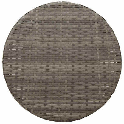3-teiliges Bistro-Set mit Kissen Grau Poly Rattan