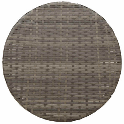 3-teiliges Bistro-Set mit Kissen Grau Poly Rattan