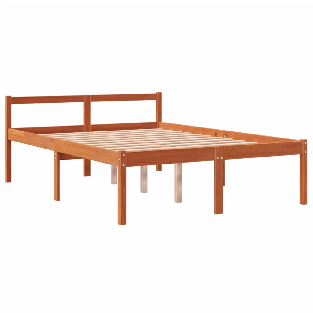 Lit senior wax marron 120x190 cm bois de pin massif