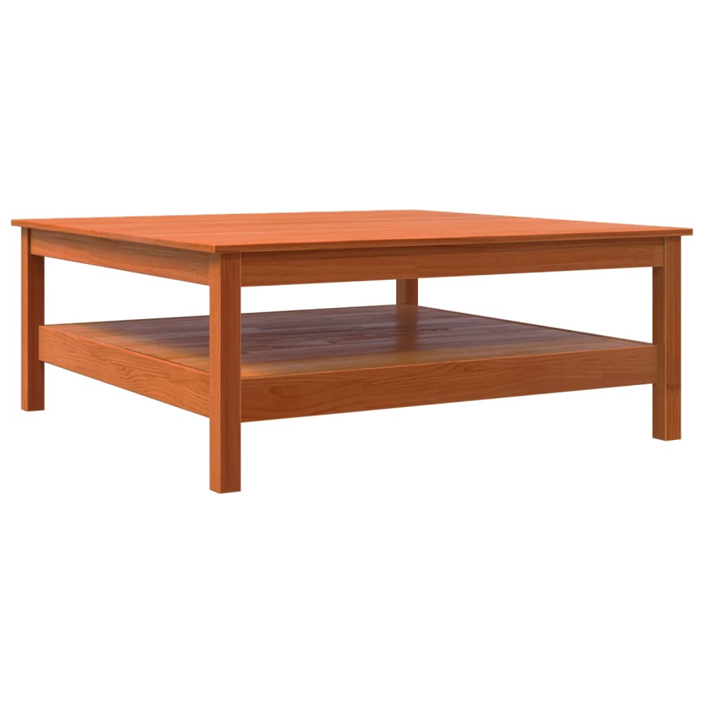 Coffee table wax brown 100x100x40 cm solid pine wood