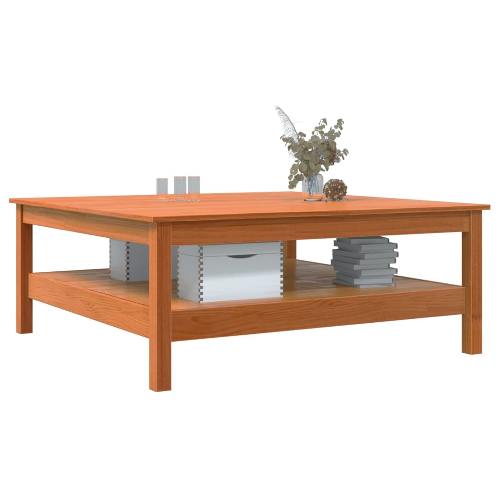Coffee table wax brown 100x100x40 cm solid pine wood