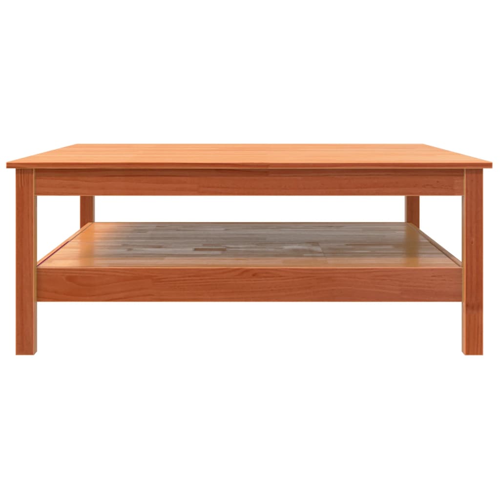 Coffee table wax brown 100x100x40 cm solid pine wood