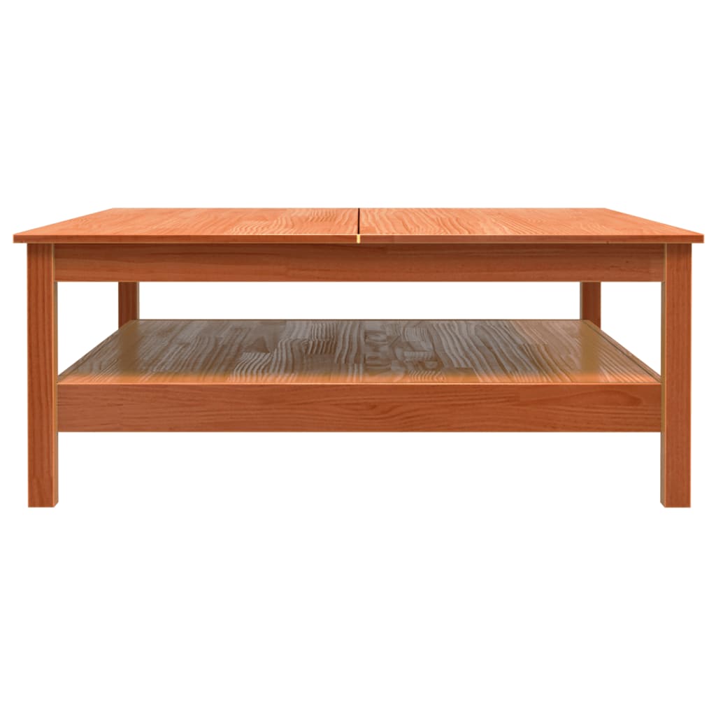 Coffee table wax brown 100x100x40 cm solid pine wood