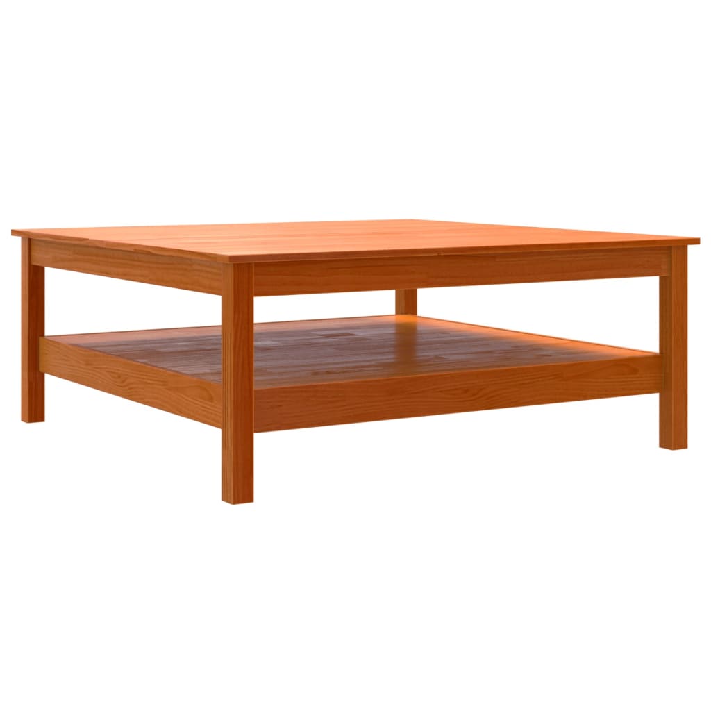 Coffee table wax brown 100x100x40 cm solid pine wood