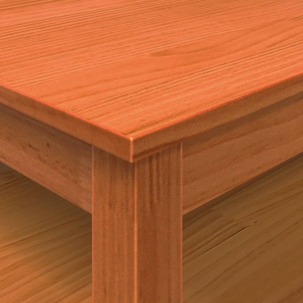 Coffee table wax brown 100x100x40 cm solid pine wood