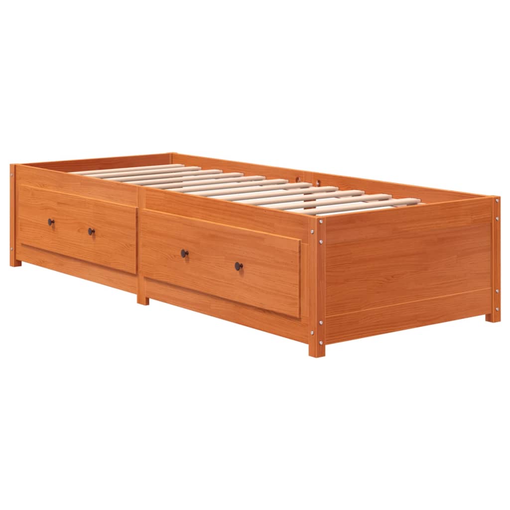 Lit de repos sans matelas ciré marron 80x200 cm bois de pin massif