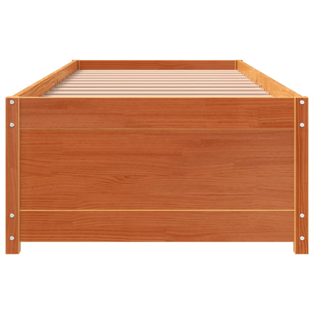 Lit de repos sans matelas ciré marron 80x200 cm bois de pin massif