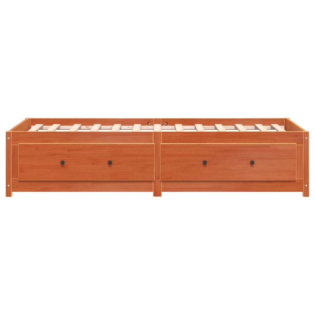 Lit de repos sans matelas ciré marron 80x200 cm bois de pin massif