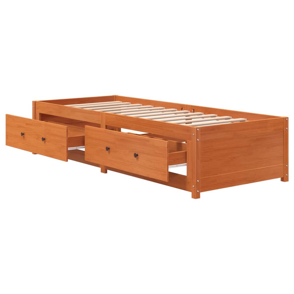 Lit de repos sans matelas ciré marron 80x200 cm bois de pin massif