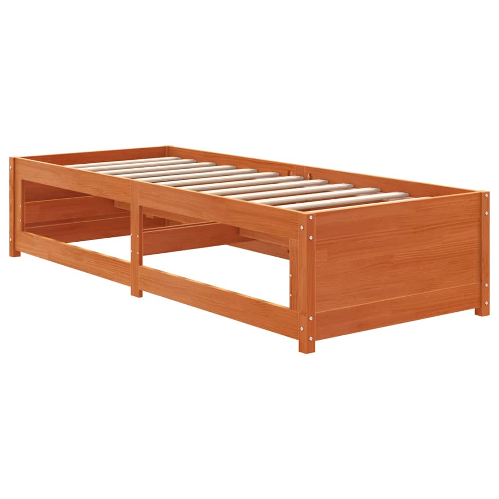 Lit de repos sans matelas ciré marron 80x200 cm bois de pin massif