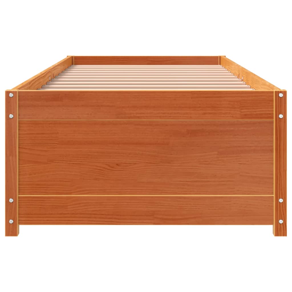 Lit de repos sans matelas ciré marron 90x200 cm bois de pin massif