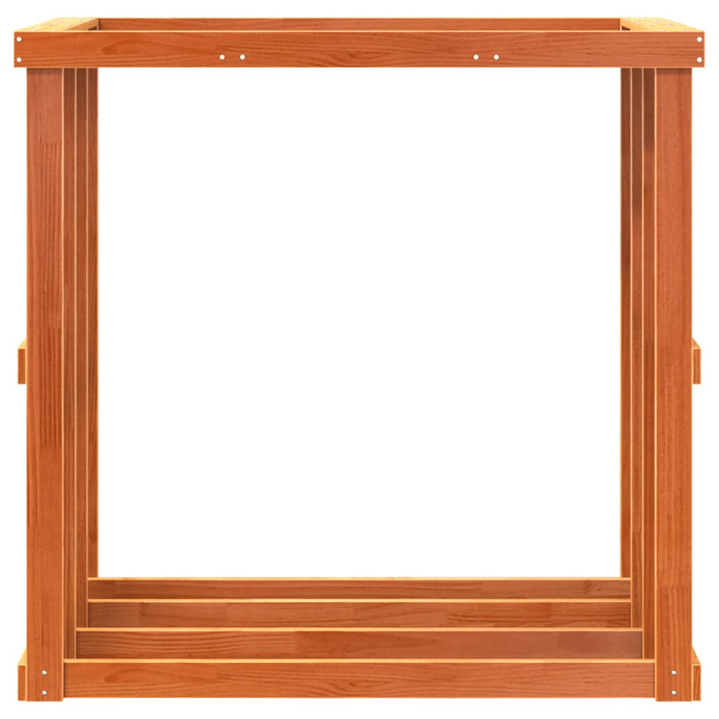 Etagère à bûches d'extérieur cire marron 109x52x106 cm bois massif