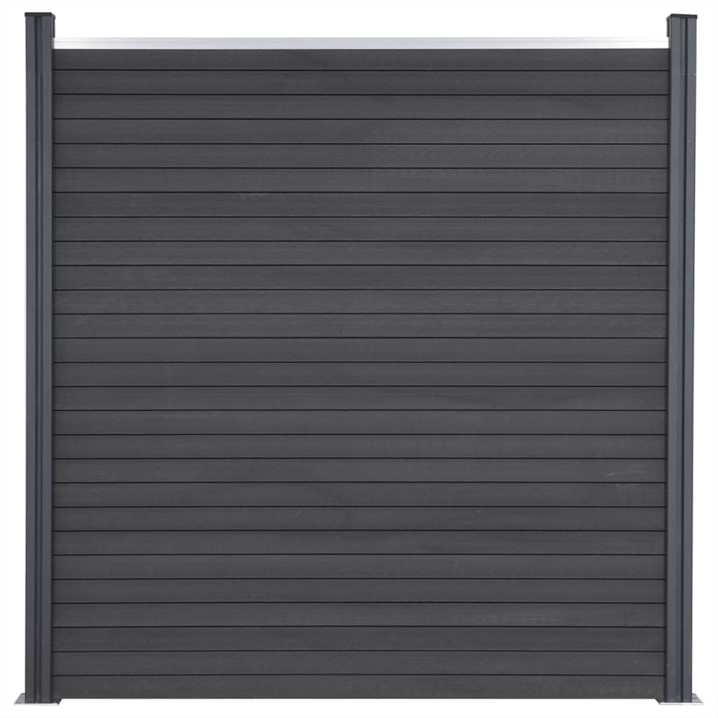 Zaunelement-Set Grau 526x186 cm WPC