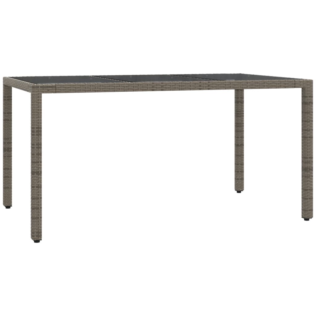 7-tlg. Garten-Essgruppe mit Kissen Grau Poly Rattan