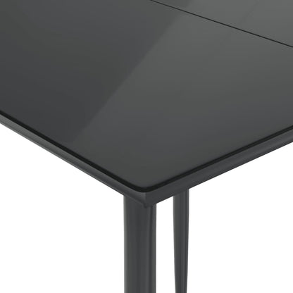 3-tlg. Garten-Essgruppe mit Kissen Schwarz Poly Rattan