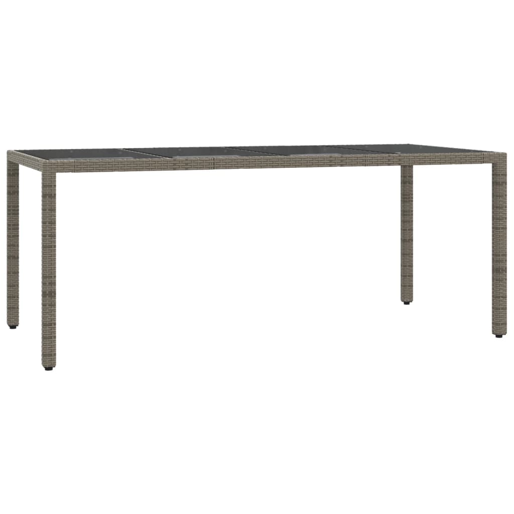 7-tlg. Garten-Essgruppe mit Kissen Grau Poly Rattan