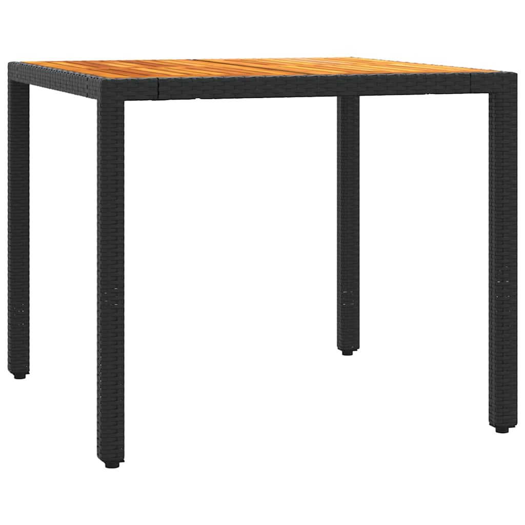 5-tlg. Garten-Essgruppe mit Kissen Schwarz Poly Rattan
